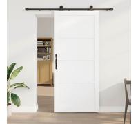 vidaXL Porta scorrevole con set di accessori bianca 93x211 cm legno massello di pino