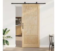 vidaXL Porta scorrevole con set di ferramenta 93x232 cm Legno massello di pino