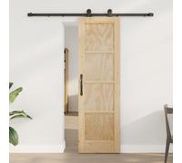 vidaXL Porta scorrevole con set di hardware 61x198,5 cm Legno massello di pino