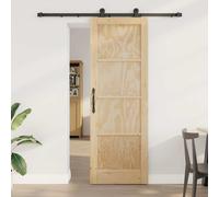 vidaXL Porta scorrevole con set di hardware 73.5x211 cm Legno massello di pino