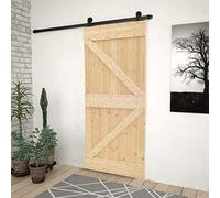 Porta scorrevole con set hardware 100x210 cm in legno di pino