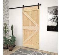 vidaXL Porta Scorrevole con Set Hardware 100x210 cm in Legno di Pino
