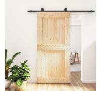 vidaXL Porta Scorrevole con Set Hardware 100x210cm Legno Massello Pino