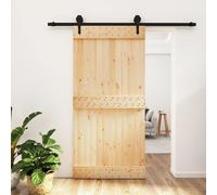 vidaXL Porta Scorrevole con Set Hardware 100x210cm Legno Massello Pino