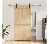vidaXL Porta Scorrevole con Set Hardware 100x210cm Legno Massello Pino
