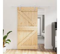 vidaXL Porta Scorrevole con Set Hardware 100x210cm Legno Massello Pino