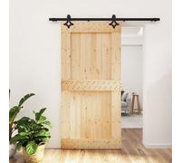 vidaXL Porta Scorrevole con Set Hardware 100x210cm Legno Massello Pino