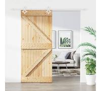 vidaXL Porta Scorrevole con Set Hardware 100x210cm Legno Massello Pino