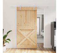 vidaXL Porta Scorrevole con Set Hardware 100x210cm Legno Massello Pino