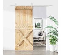 vidaXL Porta Scorrevole con Set Hardware 100x210cm Legno Massello Pino