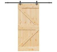 vidaXL Porta Scorrevole con Set Hardware 100x210cm Legno Massello Pino