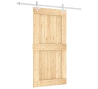 vidaXL Porta Scorrevole con Set Hardware 100x210cm Legno Massello Pino, Porta per granaio, Porta, Porta per fienile in Legno, Porta per fienile