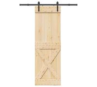 vidaXL Porta Scorrevole con Set Hardware 70x210 cm Legno Massello Pino