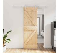 vidaXL Porta Scorrevole con Set Hardware 70x210 cm Legno Massello Pino