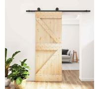 vidaXL Porta Scorrevole con Set Hardware 70x210 cm Legno Massello Pino