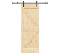 vidaXL Porta Scorrevole con Set Hardware 70x210 cm Legno Massello Pino