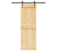 vidaXL Porta Scorrevole con Set Hardware 70x210 cm Legno Massello Pino