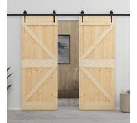 vidaXL Porta Scorrevole con Set Hardware 80x210 cm in Legno di Pino