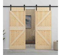 VidaXL Porta Scorrevole con Set Hardware 80x210 cm in Legno di Pino