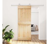 vidaXL Porta Scorrevole con Set Hardware 80x210 cm Legno Massello Pino
