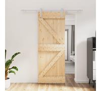 vidaXL Porta Scorrevole con Set Hardware 80x210 cm Legno Massello Pino