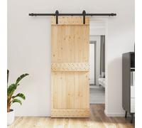 vidaXL Porta Scorrevole con Set Hardware 80x210 cm Legno Massello Pino
