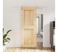 vidaXL Porta Scorrevole con Set Hardware 80x210 cm Legno Massello Pino