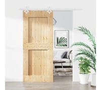 vidaXL Porta Scorrevole con Set Hardware 80x210 cm Legno Massello Pino