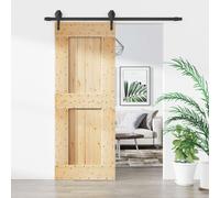 vidaXL Porta Scorrevole con Set Hardware 80x210 cm Legno Massello Pino