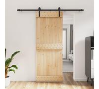 vidaXL Porta Scorrevole con Set Hardware 80x210 cm Legno Massello Pino