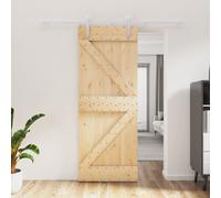 vidaXL Porta Scorrevole con Set Hardware 80x210 cm Legno Massello Pino