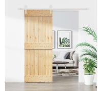 vidaXL Porta Scorrevole con Set Hardware 80x210 cm Legno Massello Pino