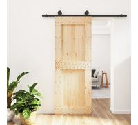 vidaXL Porta Scorrevole con Set Hardware 80x210 cm Legno Massello Pino