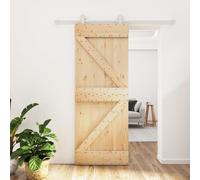 Porta scorrevole con set hardware 80x210 cm legno massello pino