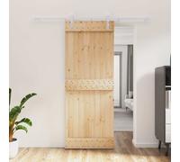 vidaXL Porta Scorrevole con Set Hardware 80x210 cm Legno Massello Pino