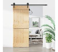 vidaXL Porta Scorrevole con Set Hardware 80x210 cm Legno Massello Pino