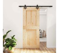 VidaXL Porta Scorrevole con Set Hardware 85x210 cm Legno Massello Pino