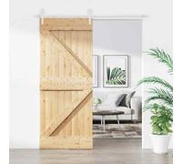 VidaXL Porta Scorrevole con Set Hardware 85x210 cm Legno Massello Pino