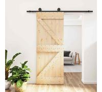 vidaXL Porta Scorrevole con Set Hardware 85x210 cm Legno Massello Pino