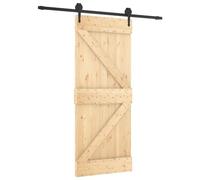 vidaXL Porta Scorrevole con Set Hardware 85x210 cm Legno Massello Pino