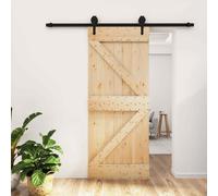VidaXL Porta Scorrevole con Set Hardware 85x210 cm Legno Massello Pino