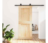 VidaXL Porta Scorrevole con Set Hardware 85x210 cm Legno Massello Pino