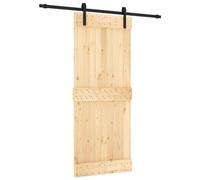 vidaXL Porta Scorrevole con Set Hardware 85x210 cm Legno Massello Pino