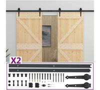 VIDAXL - Porta Scorrevole con Set Hardware 90x210 cm in Legno di Pino
