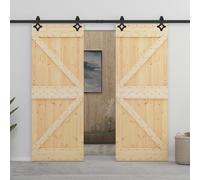 vidaXL Porta Scorrevole con Set Hardware 90x210 cm in Legno di Pino