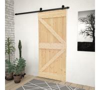 vidaXL Porta Scorrevole con Set Hardware 90x210 cm in Legno di Pino