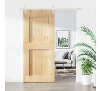 vidaXL Porta Scorrevole con Set Hardware 90x210 cm Legno Massello Pino