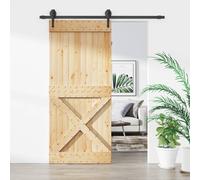 vidaXL Porta Scorrevole con Set Hardware 90x210 cm Legno Massello Pino