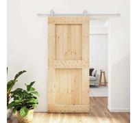 VidaXL Porta Scorrevole con Set Hardware 90x210 cm Legno Massello Pino