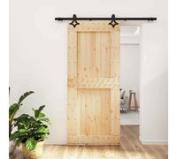 VidaXL Porta Scorrevole con Set Hardware 90x210 cm Legno Massello Pino